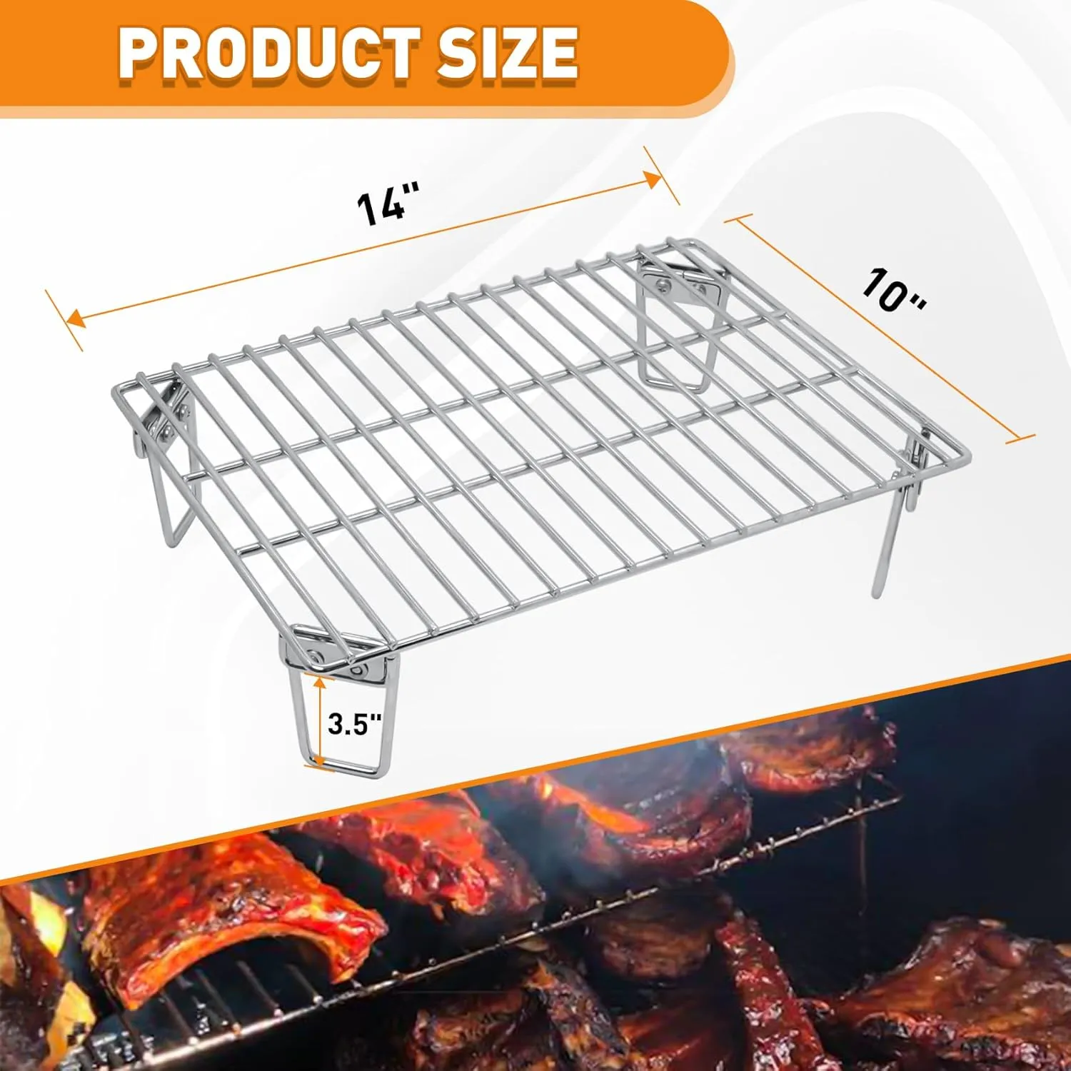 Grills Upper Rack for Green Mountain Davy Crockett Grill, Heavy-Duty Stainless Steel Grill Warming Rack Accessories, GMG-6016 Replacement Parts for GMG Trek Pellet Grill, Adding More Cooking Space
