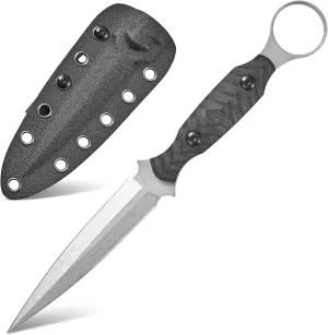 GTK340 Fixed Blade Knife AUS-10 Steel Blade G10 Handle Full Tang EDC Tool Knifes for Outdoor Camping Hiking Survival(Silver)