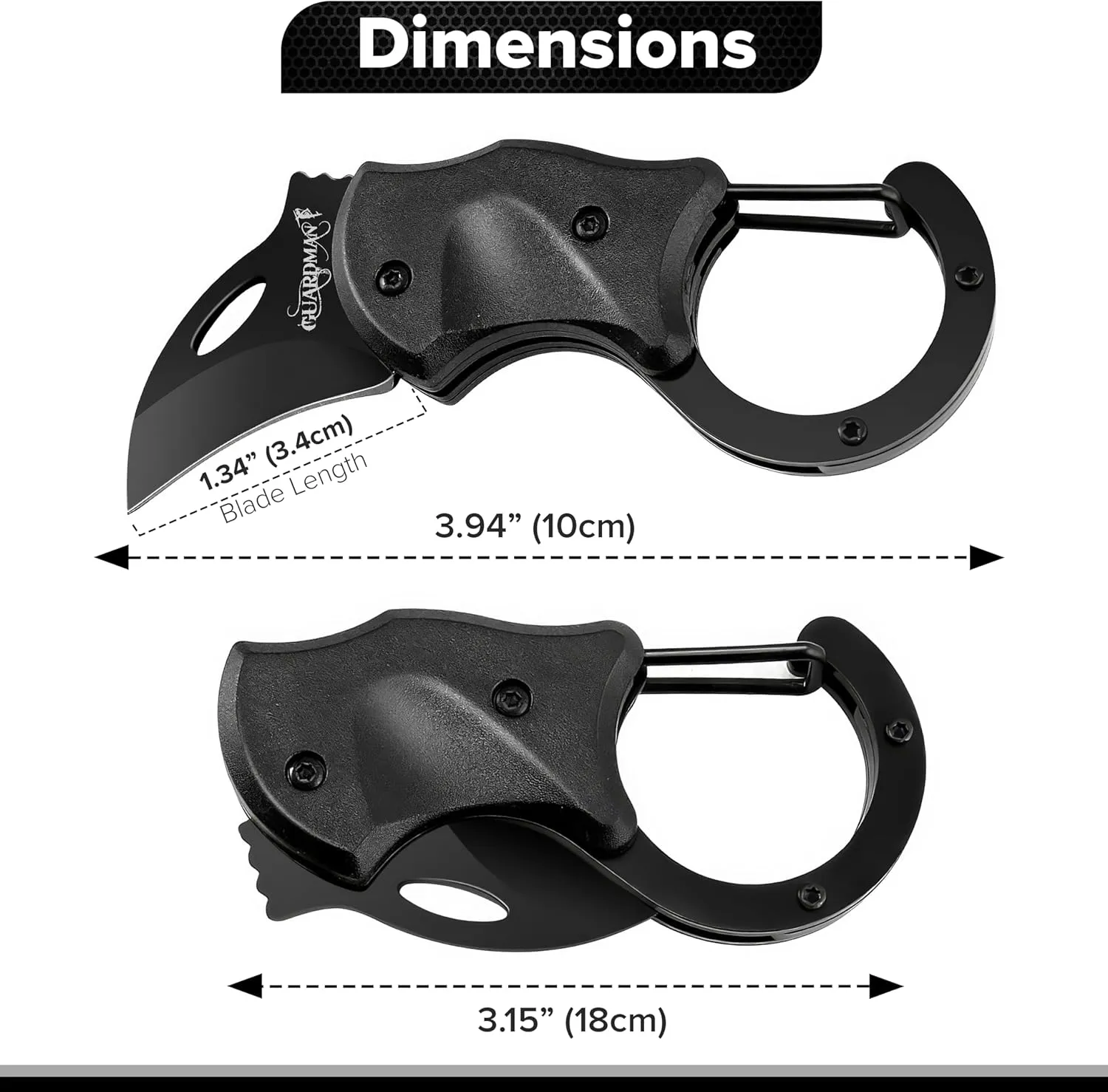 GUARDMAN Father’s Day Gift for Dad Keychain Carabiner Pocket Knife | Folding EDC Blade with Clip | Mini Stainless Steel Utility Knife for Men | Camping, Hiking, Fishing, Survival Tool - 200 Pack