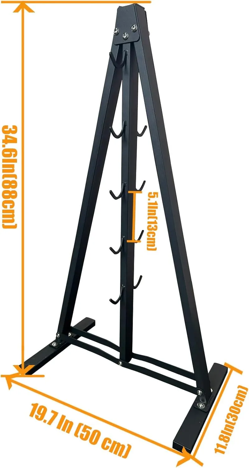 Gym Fitness LAT Pull Down Bar Storage Rack for Mag Grip - Heavy Duty A-Frame Stand for LAT Pulldown Attachments
