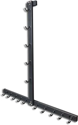 Gym Fitness LAT Pull Down Bar Storage Rack for Mag Grip - Heavy Duty A-Frame Stand for LAT Pulldown Attachments