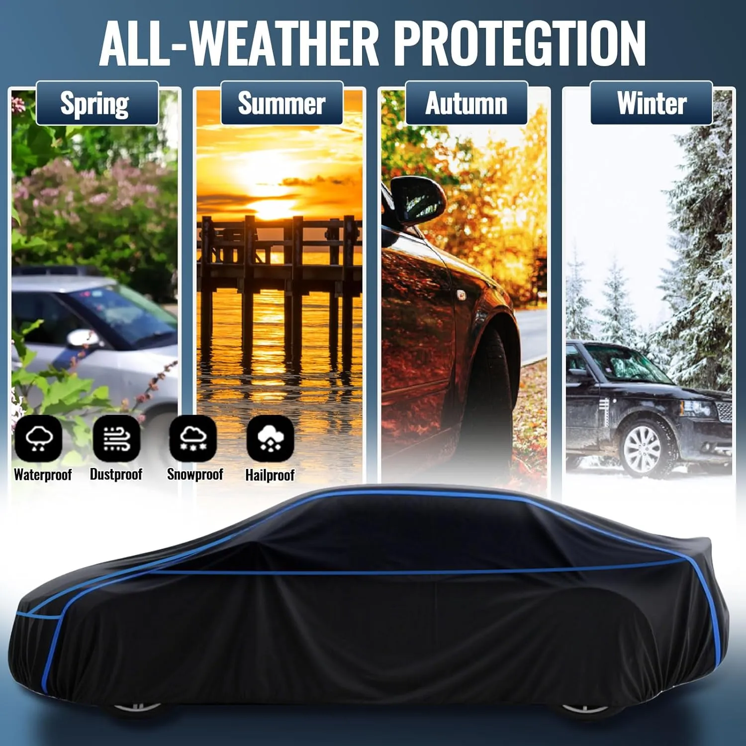 Hail Protector Car Cover, Windshield Hail Protectors, Anti Hail Thickened Multi-Layered EVA Hail Blankets for Car, All Weather Car Cover Protector (for SUV -Length (205 x 75 x 61 inches))