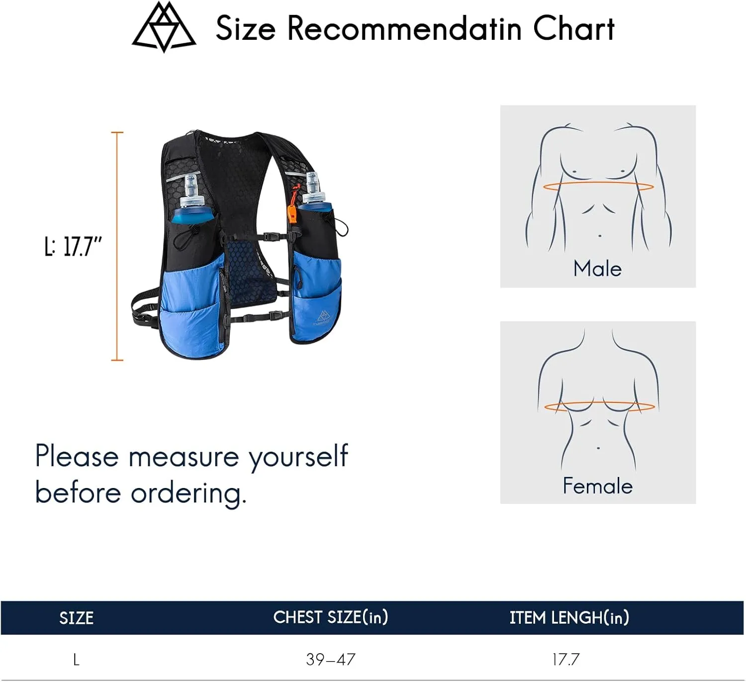 Haimont Running Hydration Vest, 5L Lightweight Runner Vest Pack for Women Men, Trail Running