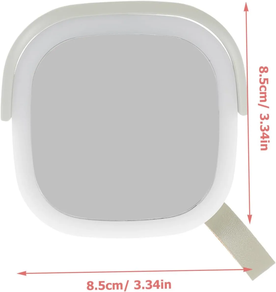Handheld Led Mirror Light Portable Compact Makeup Mirror with Travel Light Rechargeable Night