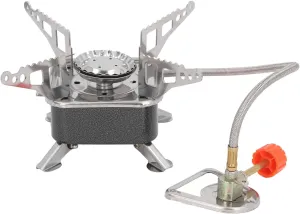 Haofy Folding Mini Stove with Stable Support, Portable Gas Stove for Camping, High Efficiency Wind Outdoor Stove (with Tube Buckle)