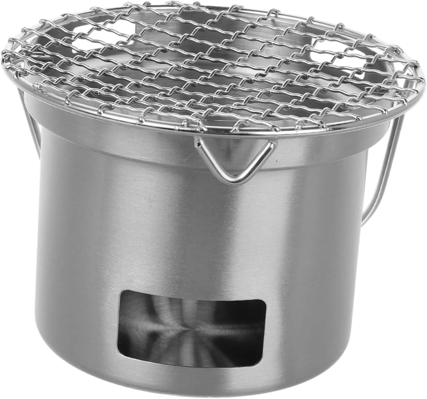 Happyyami Portable Charcoal Camping Stove Durable Grill Rack for Outdoor Cooking Compact Design for Backpacking and Family Gatherings Versatile and Space Saving