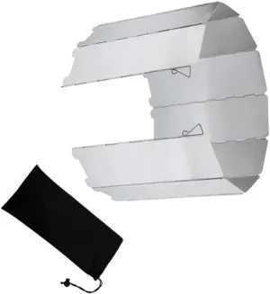 Happyyami Stove Splatter Guard Wind Shield Aluminum Alloy Camping Windscreen Folding Stove Windscreen Windproof Plate Camping Supply