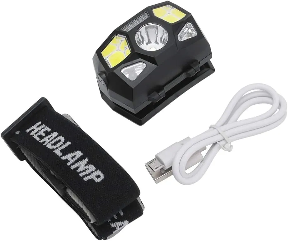 headlamp 10000 Lumen LED Headlamp Motion Sensor Ultra Bright Hard Hat Head Lamp Powerful Headlight USB Rechargeable Waterproof Flashlight
