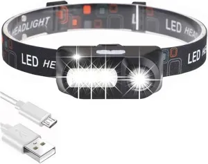 Headlamp Flashlight, 1100 Lumen Rechargeable Headlight with White Light,Waterproof Motion Sensor Head Lamp, 6 Modes for Outdoor Camping Cycling Running Fishing