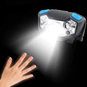 Headlamp Flashlight, Ultra-Light Bright LED Rechargeable Headlight with White Light, Waterproof Motion Sensor Head Lamp, 3 Modes for Outdoor Camping Cycling Running Fishing