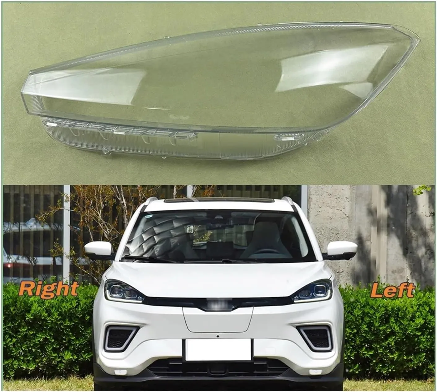 Headlight Cover Transparent Mask Headlamp Lamp Shell Lens Lampshade for 2018-2021 Compatible for Weltmeister EX5(Right)