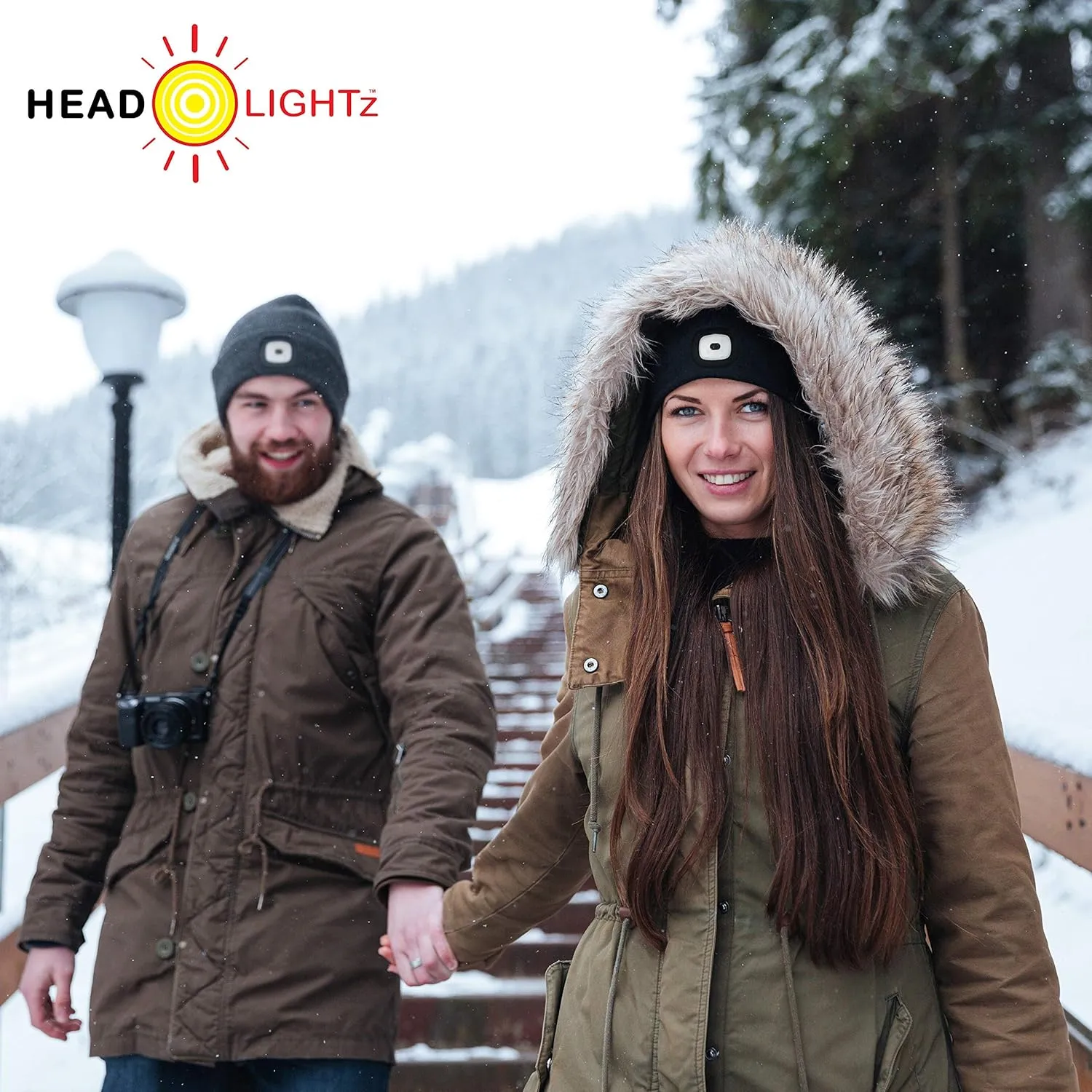 Headlightz by Roq Innovation - Beanie with Light, Unisex LED Beanie Hat with Light Built in, Rechargeable