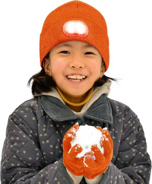 Headlightz by Roq Innovation - Kids Beanie with Light & Glove Set - Unisex LED Beanie Hat with Light Built in, Rechargeable