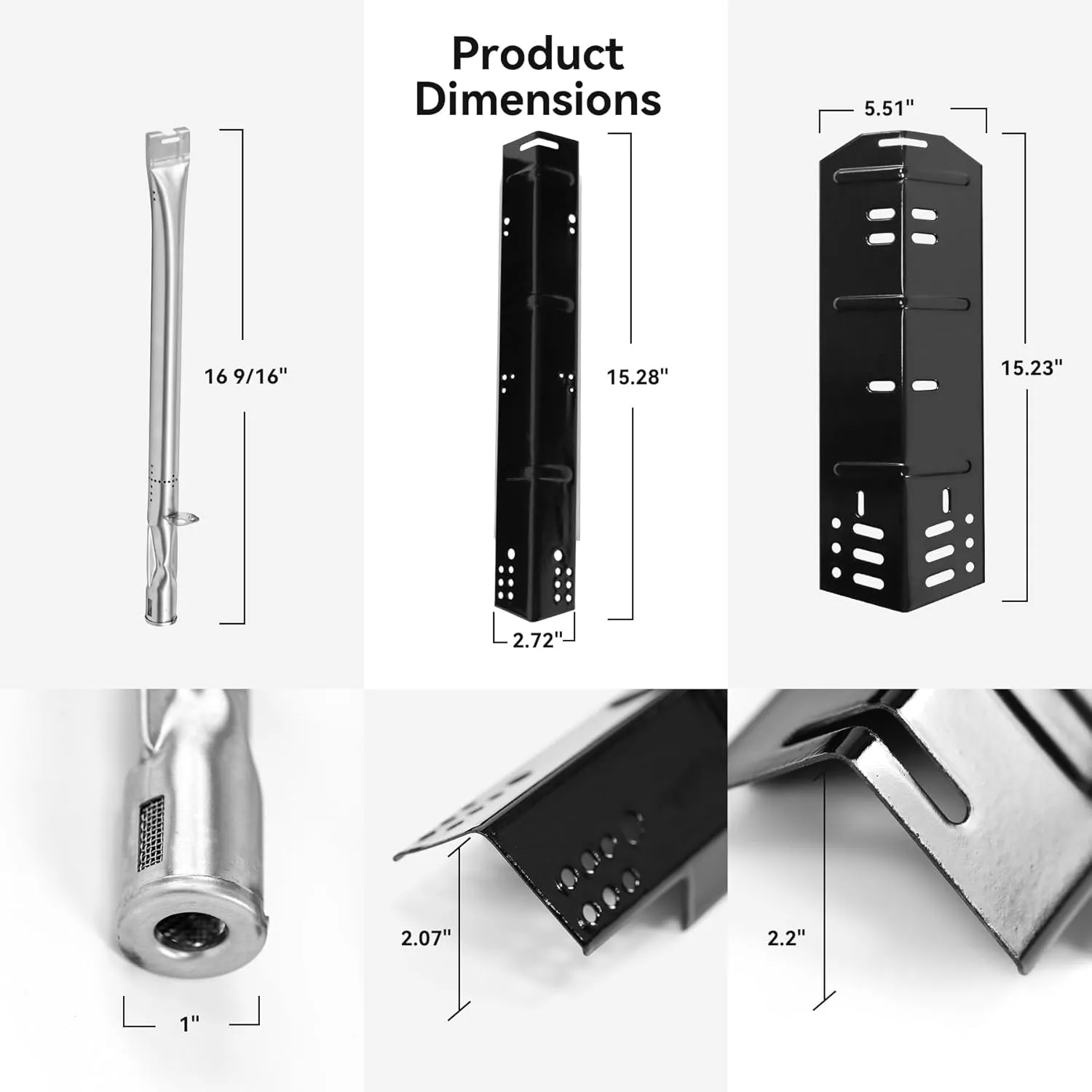 Heat Plate and Burner Kit for Dyna-Glo DGH474CRP DGH483CRP DGH485CRP DGH474CRP-D DGH450CRP DGH353CRP DGH373CRP DGH373CRP-D，Grill Replacement Parts for Dynaglo 4 and 5 Burner Revoace GBC1793W Grills