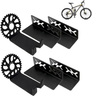 Heavy Duty Bike Wall Mount, Stainless Steel, 2 Pack, Bicycle Storage Rack, Ideal for Road, Mountain or Hybrid Bikes