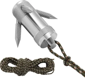 Heavy-Duty Stainless Steel Grappling Hook – Multifunctional EDC Survival Tool with Foldable Claws, Waterproof Storage, and Nylon Rope for Climbing, Camping, Hiking, and Outdoor Adventures