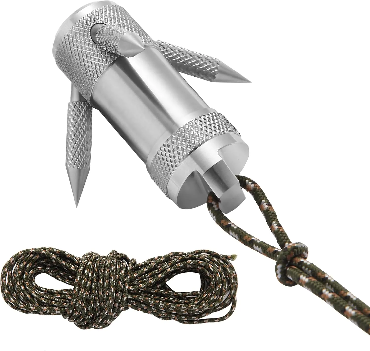 Heavy-Duty Stainless Steel Grappling Hook – Multifunctional EDC Survival Tool with Foldable Claws, Waterproof Storage, and Nylon Rope for Climbing, Camping, Hiking, and Outdoor Adventures