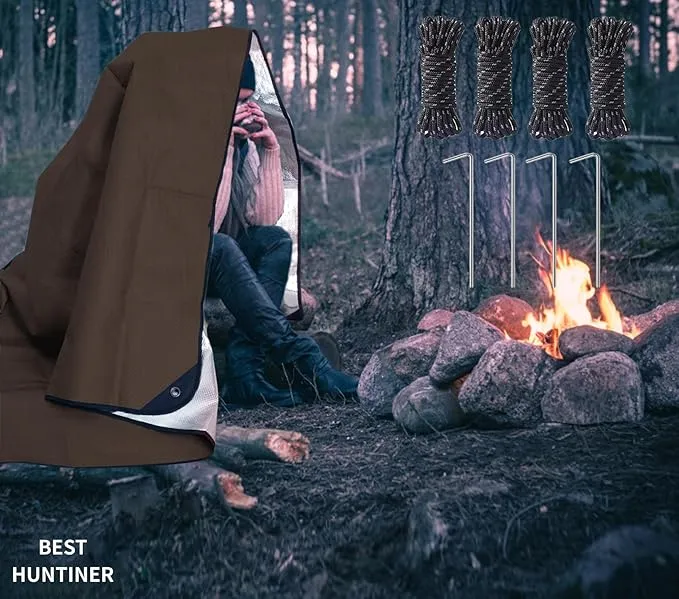 Heavy Duty Survival Blanket -Multifunctional Reflective Tarp Thermal Blanket - 60" x 83" Waterproof Sandproof for Camping Hiking Outdoors Multifunctional Emergency Blanket