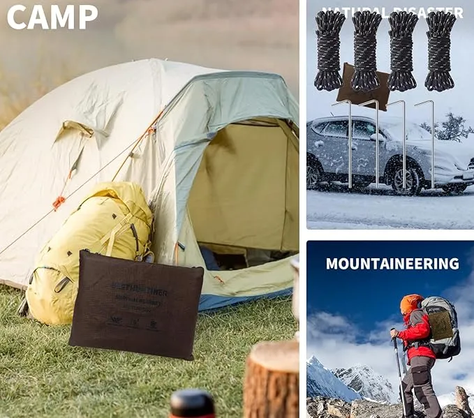 Heavy Duty Survival Blanket -Multifunctional Reflective Tarp Thermal Blanket - 60" x 83" Waterproof Sandproof for Camping Hiking Outdoors Multifunctional Emergency Blanket