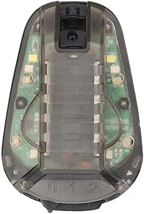 Helmet Survival Beacon Light Helmet Strobe Light Survival Safety IR Flashlight Waterproof Signal Light with Tape D, Gray Black