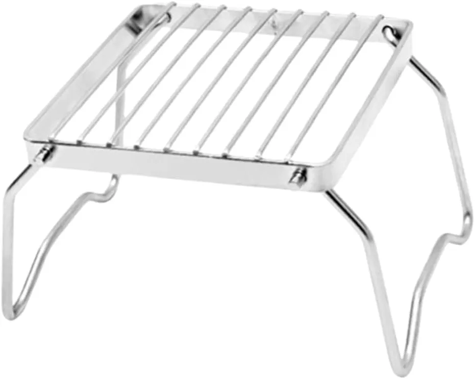 HEMOTON Portable Stainless Steel Folding Bbq Grill Compact Mini Pocket Barbecue Tools for Outdoor Camping and Park Activities for Bbq Lovers