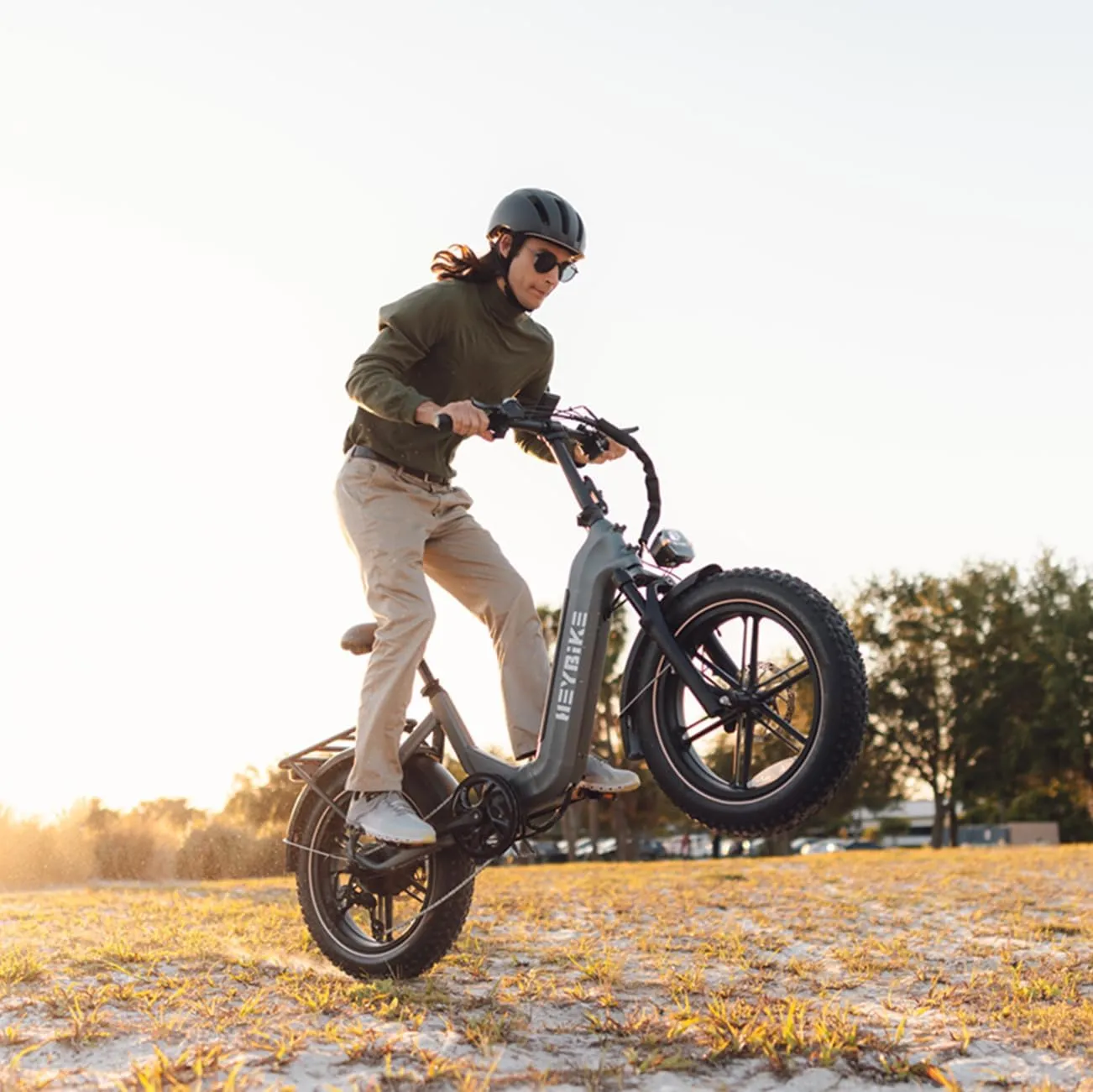 Heybike Ranger S Electric Bike for Adults, Foldable 1400W Peak Motor Ebike, 20" x 4.0" Fat Tire Step-Thru Electric Bicycle, 48V 14.4AH Removable Battery Commuter E Bike, 7-Speed Hydraulic Fork