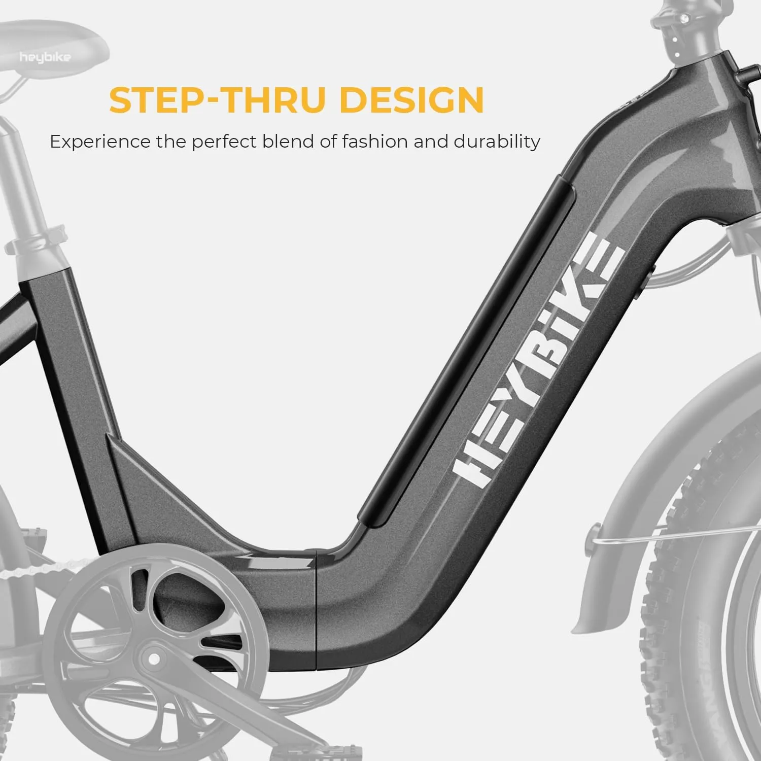 Heybike Ranger S Electric Bike for Adults, Foldable 1400W Peak Motor Ebike, 20" x 4.0" Fat Tire Step-Thru Electric Bicycle, 48V 14.4AH Removable Battery Commuter E Bike, 7-Speed Hydraulic Fork