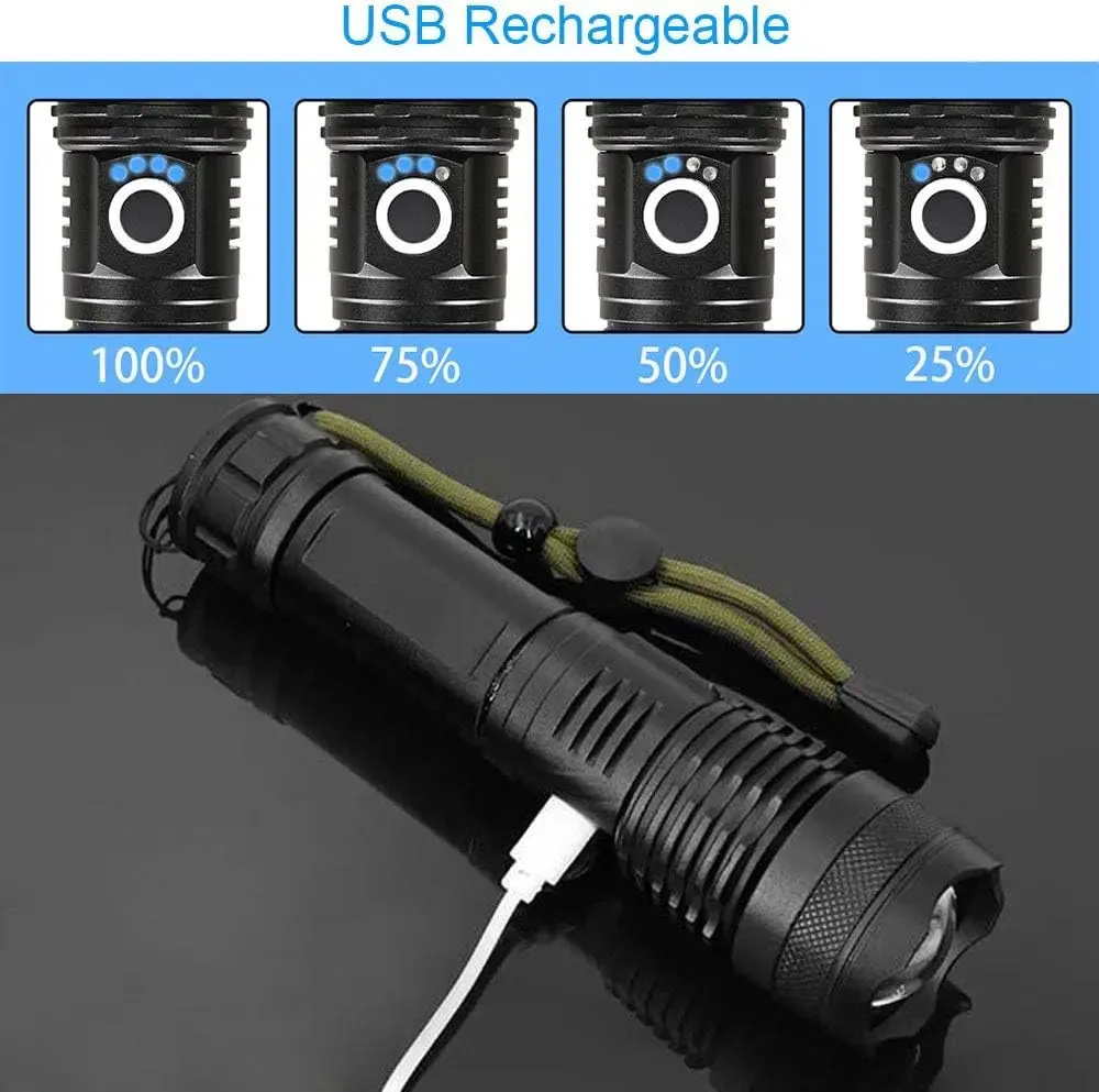 High Power Rechargeable LED Tactical Flashlight