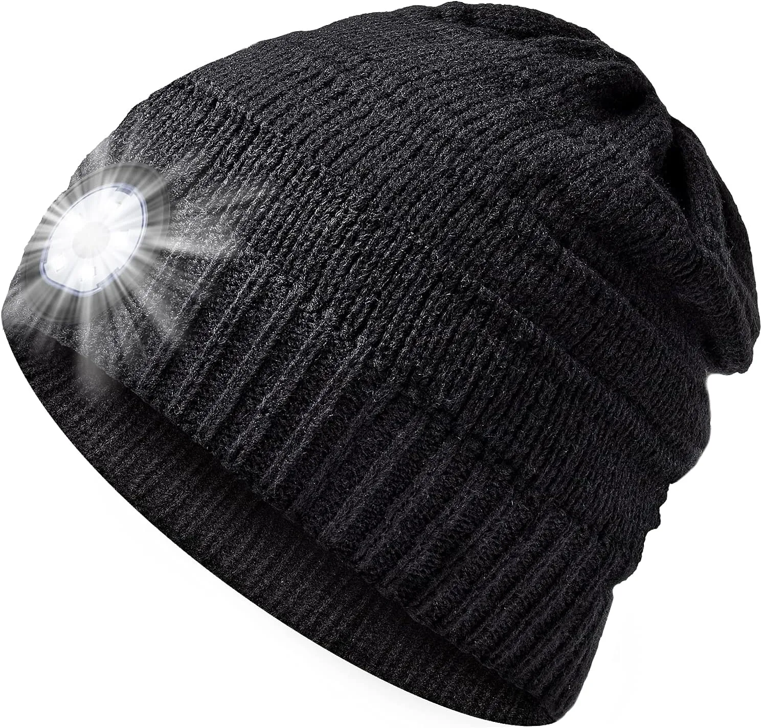 HIGHEVER LED Beanie Hat with Light: Christmas Stocking Stuffers for Men Adult Winter Gift