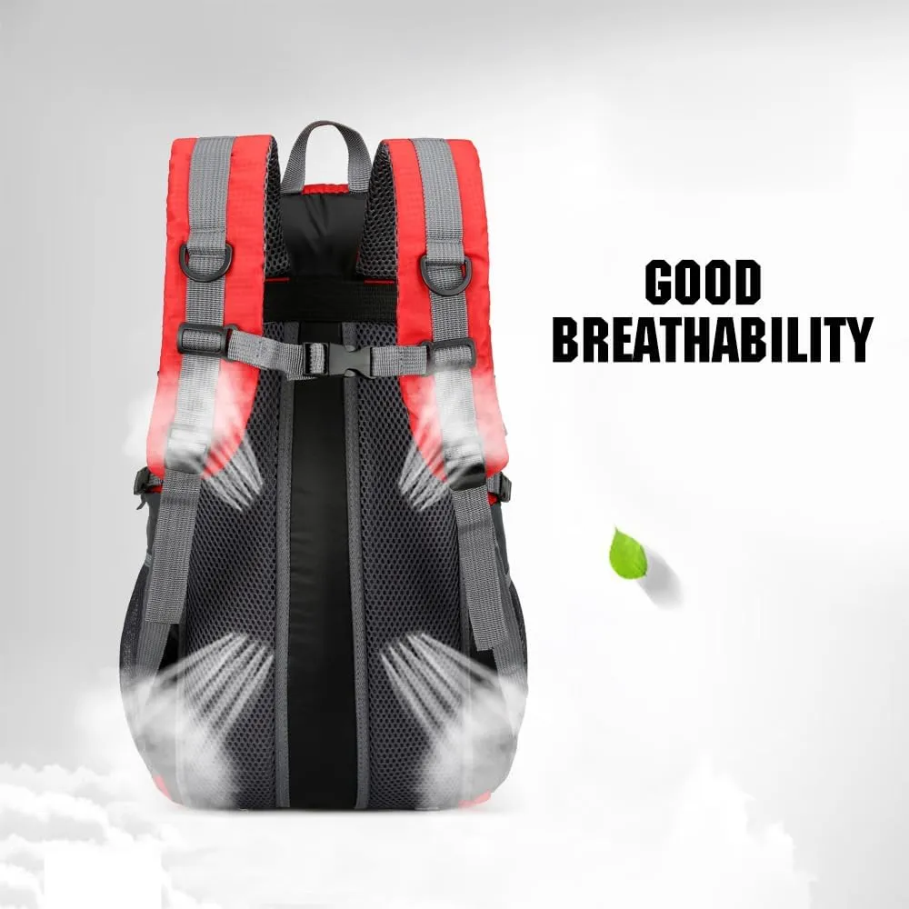 Hiking backpack 40L, Waterproof Lightweight Outdoor Hiking Trekking Daypack Travel Backpack for Men Women(Red)