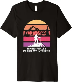 Hiking Peaks my Interest Hiker Wildlife Trail Outdoor Trip Premium T-Shirt