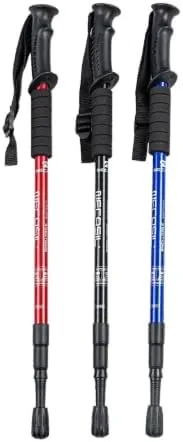Hiking Poles Collapsible Lightweight, Aircraft-Grade Aluminum Trekking Poles for Hiking, Adjustable Hiking Sticks with Cork Grip, Folding Walking Sticks for Women Men Seniors