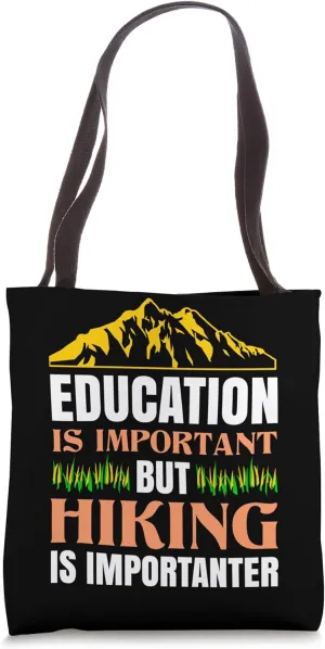 Hiking Saying, Mountain Lines, Alps Motif, Hiking. Tote Bag