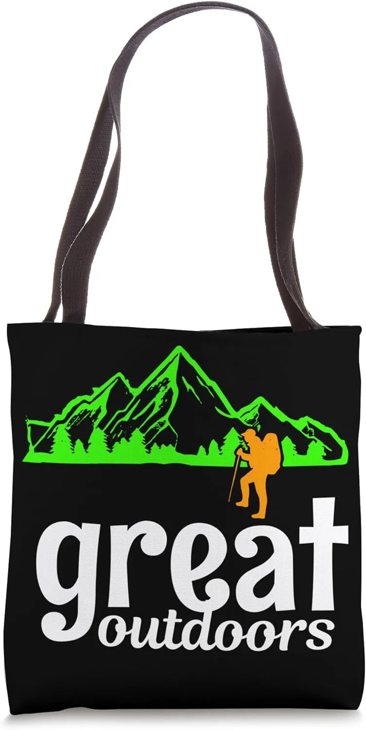 Hiking Saying, Mountain Lines, Alps Motif, Hiking. Tote Bag