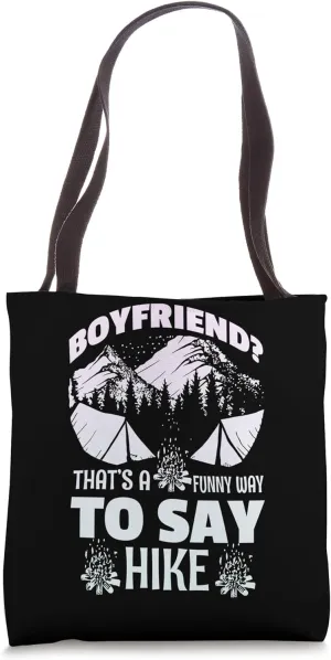 Hiking Saying, Mountain Lines, Alps Motif, Hiking. Tote Bag