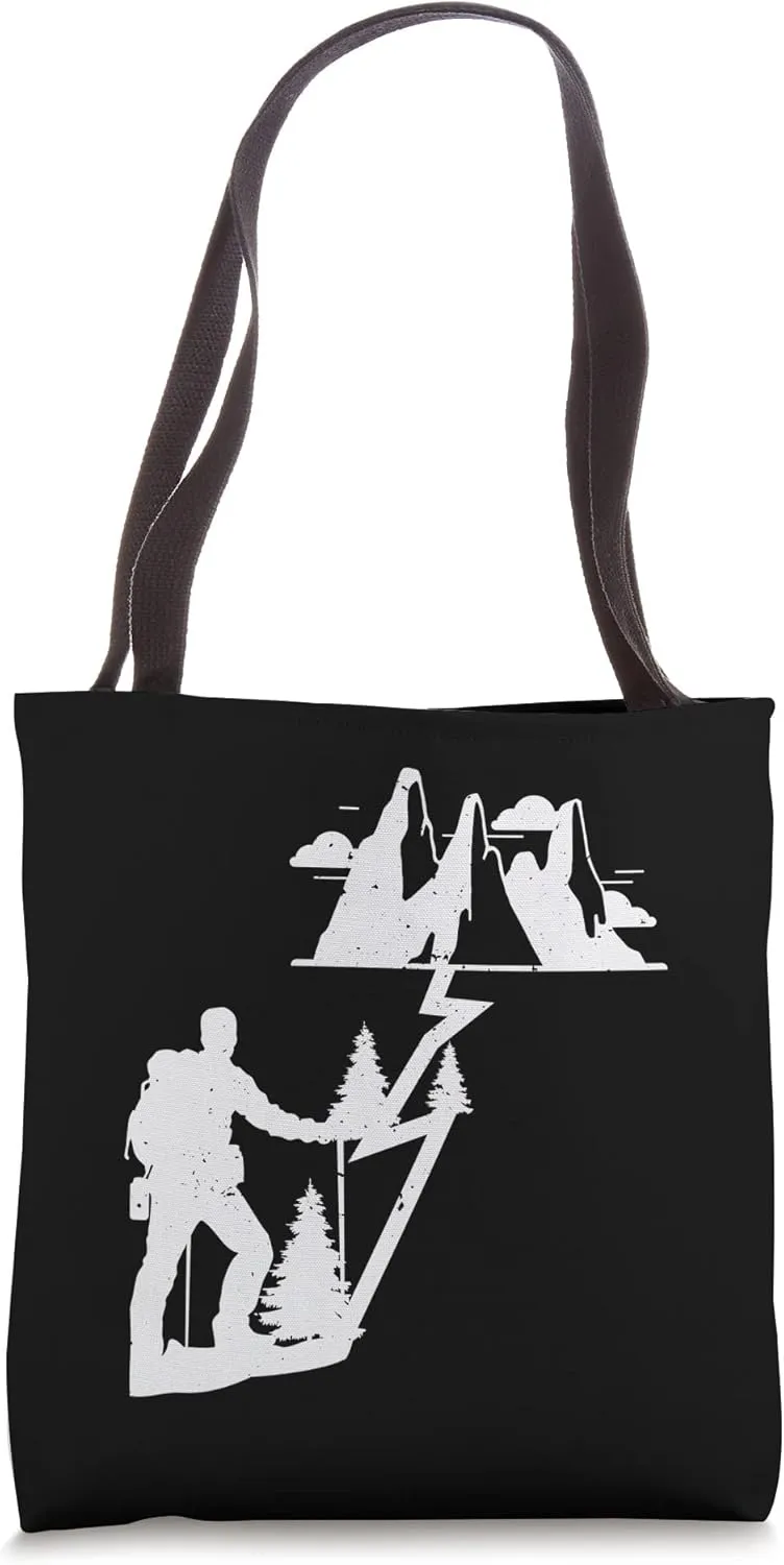 Hiking Trail Snow Mountain Trekking Lover Hike Hiker Tote Bag