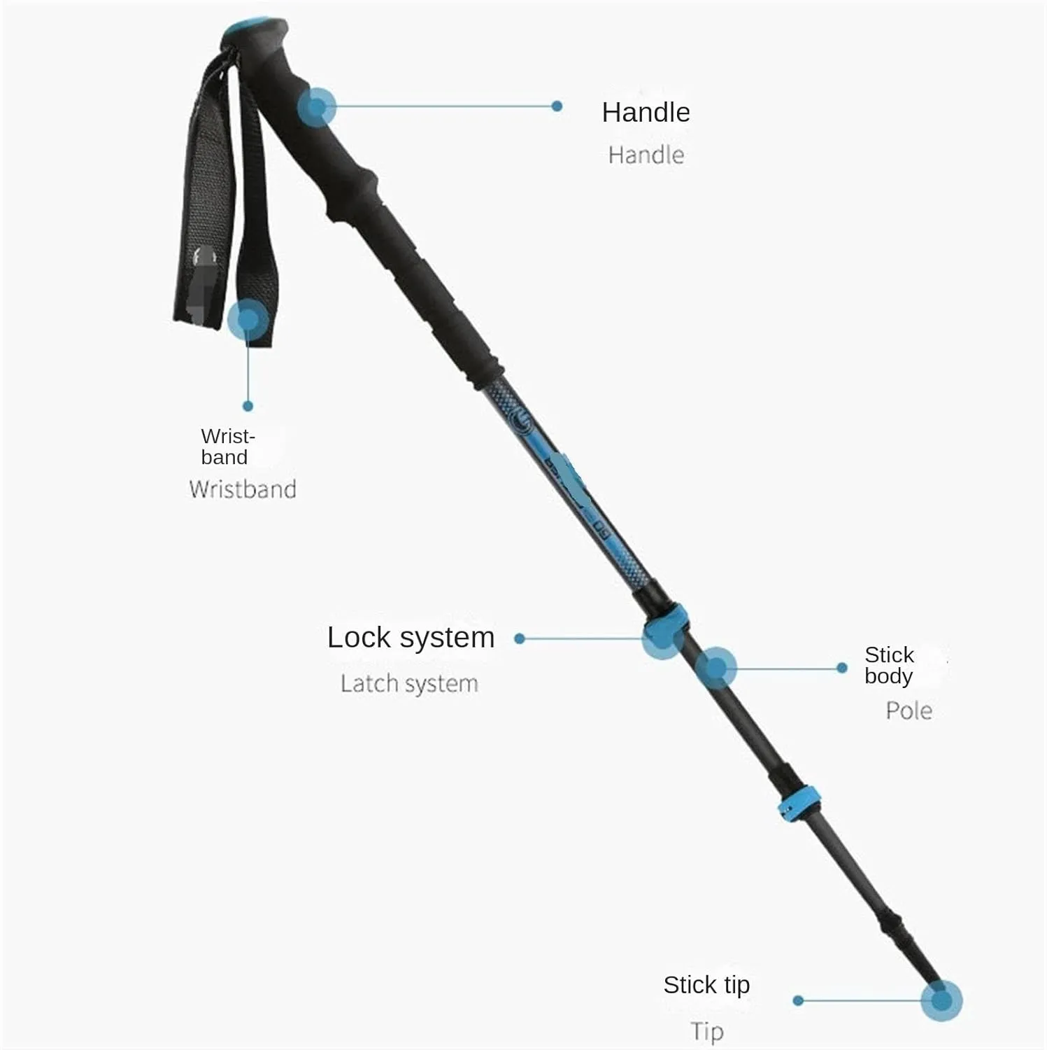 Hiking Trekking Poles Aluminum Alloy Trekking Poles Lightweight Strong Hiking Pole for Camping Mountaining Hiking Sticks for Trekking