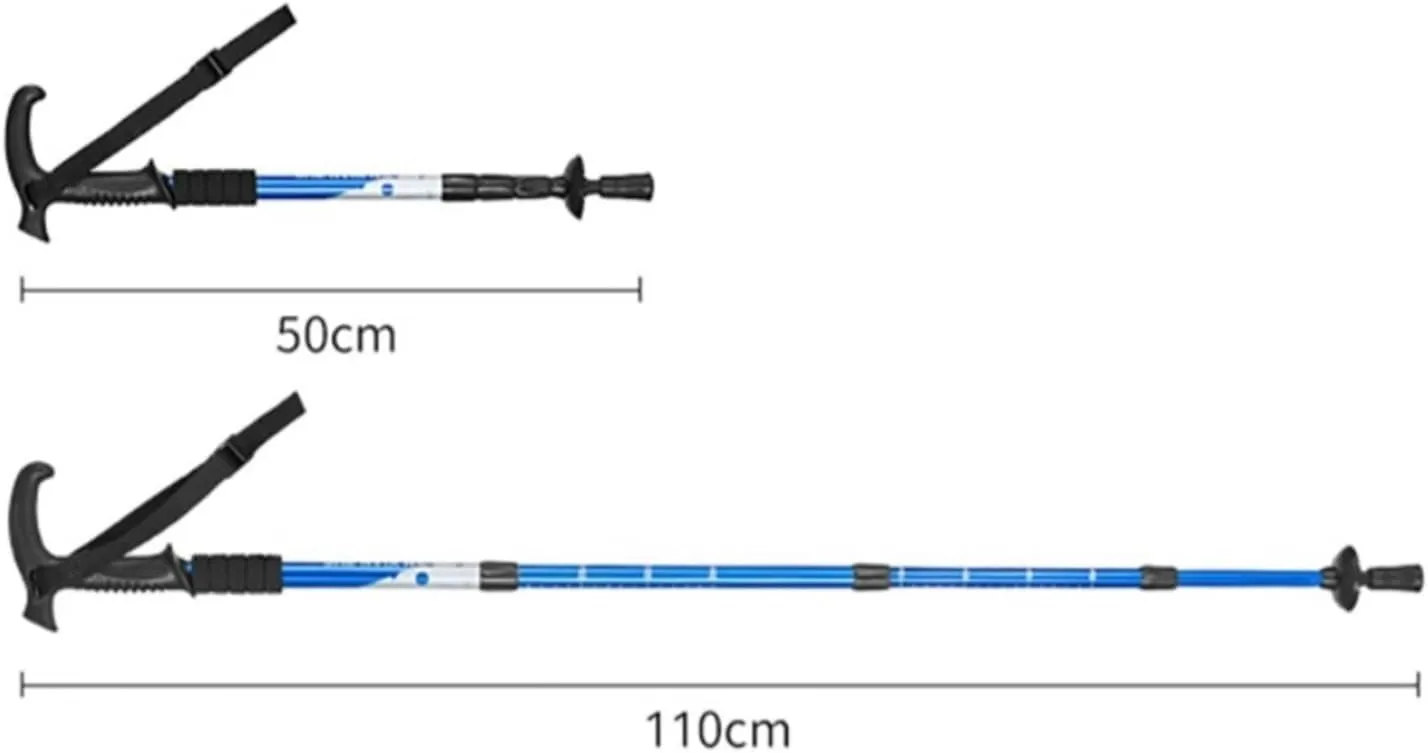 Hiking Trekking Poles Light Retractable Hiking Trekking Poles Adjustable Aluminum Alloy Sticks with Soft Handle Hiking Sticks for Trekking(Blue)