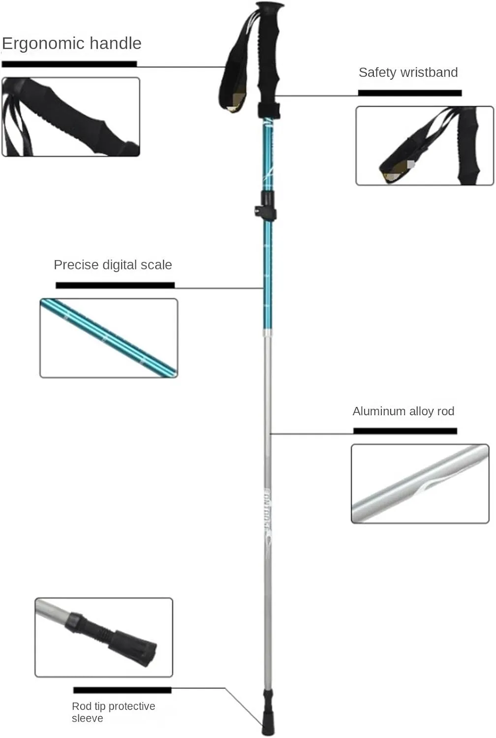 Hiking Trekking Poles Lightweight Outdoor Trekking Poles Retractable Hiking Trekking Poles for Camping Hiking Sticks for Trekking(Black,90-110cm)