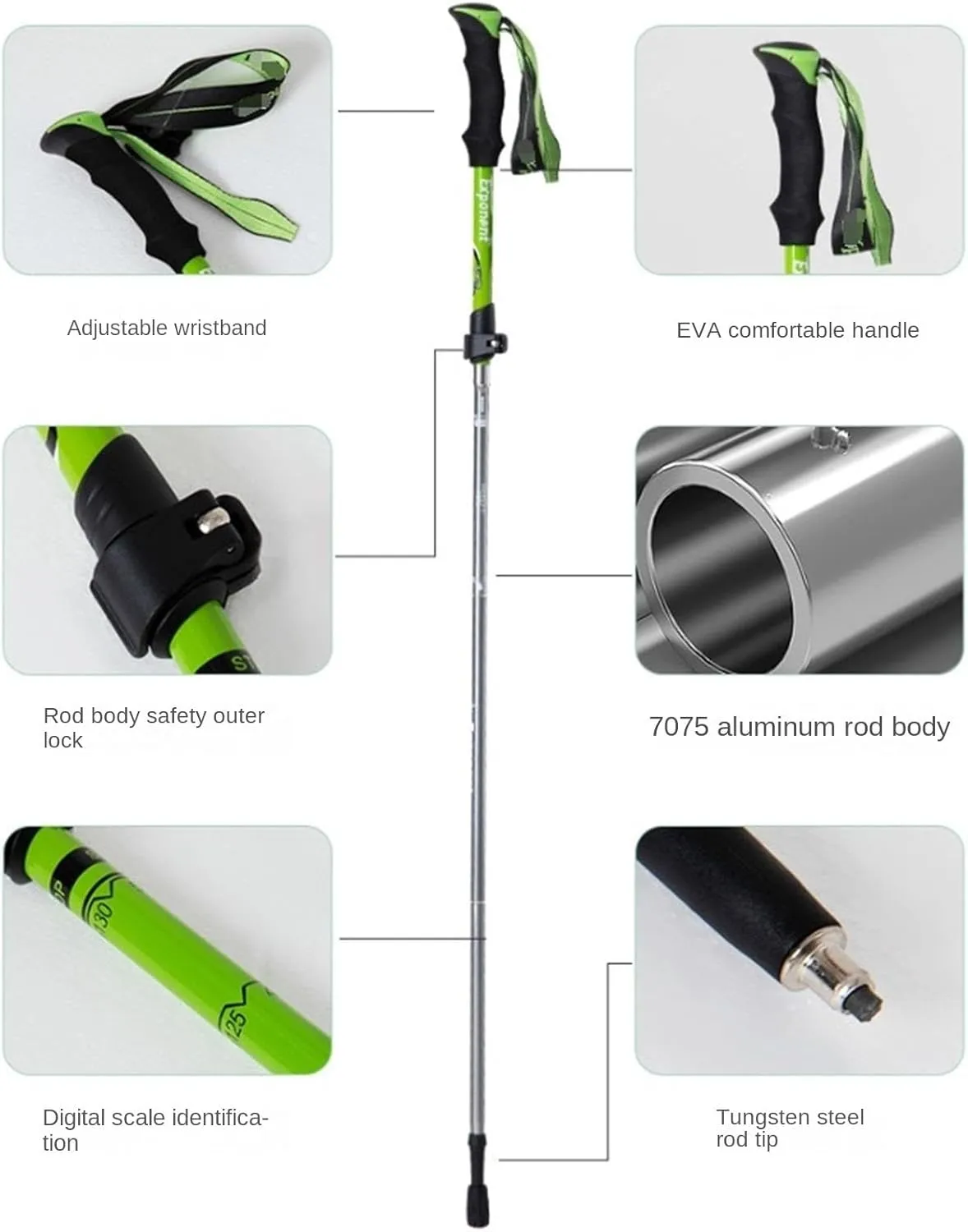Hiking Trekking Poles Outdoor Trekking Poles Adjustable Aluminum Alloy Hiking Poles for Walking Camping Hiking Sticks for Trekking