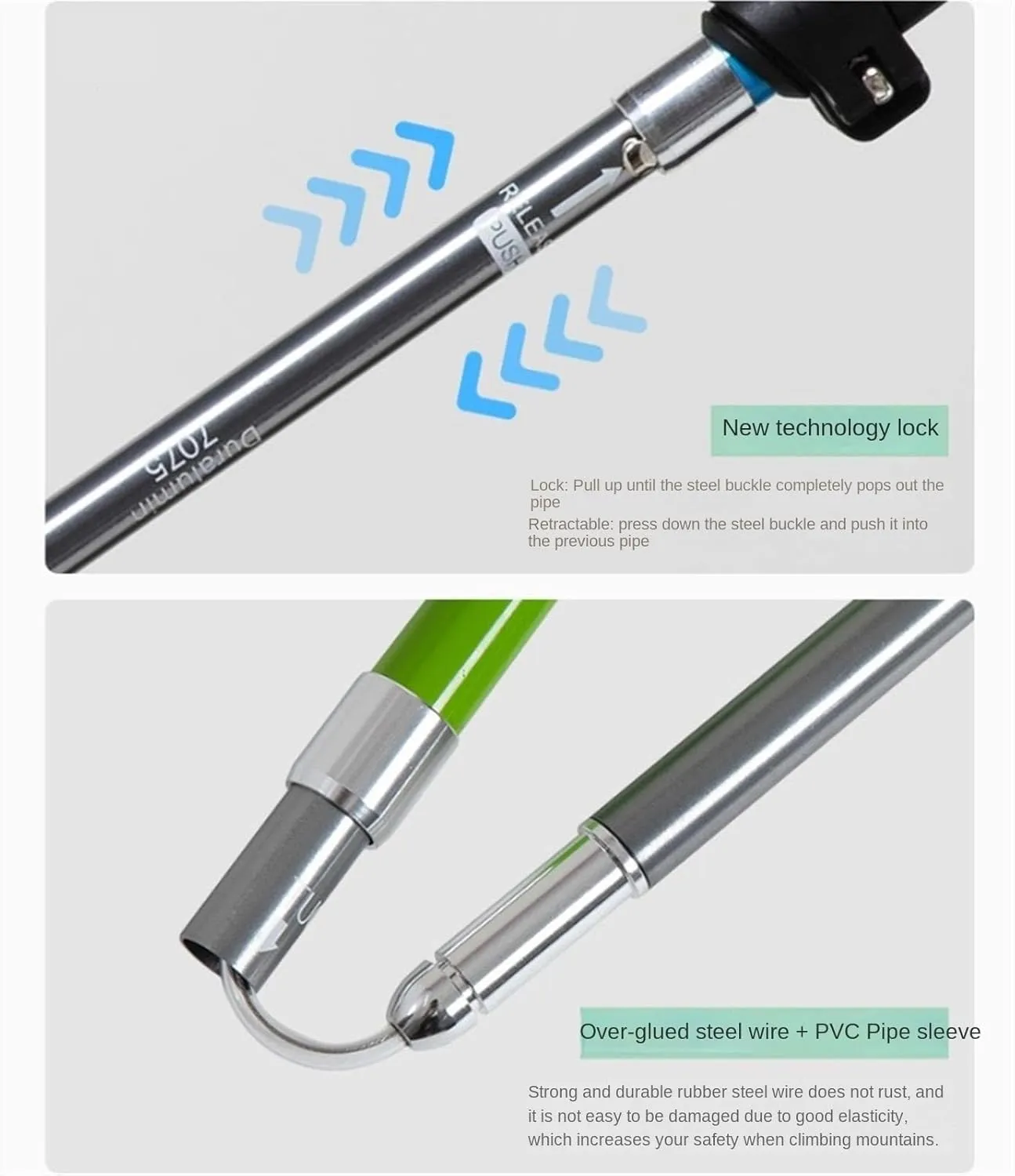 Hiking Trekking Poles Outdoor Trekking Poles Adjustable Aluminum Alloy Hiking Poles for Walking Camping Hiking Sticks for Trekking