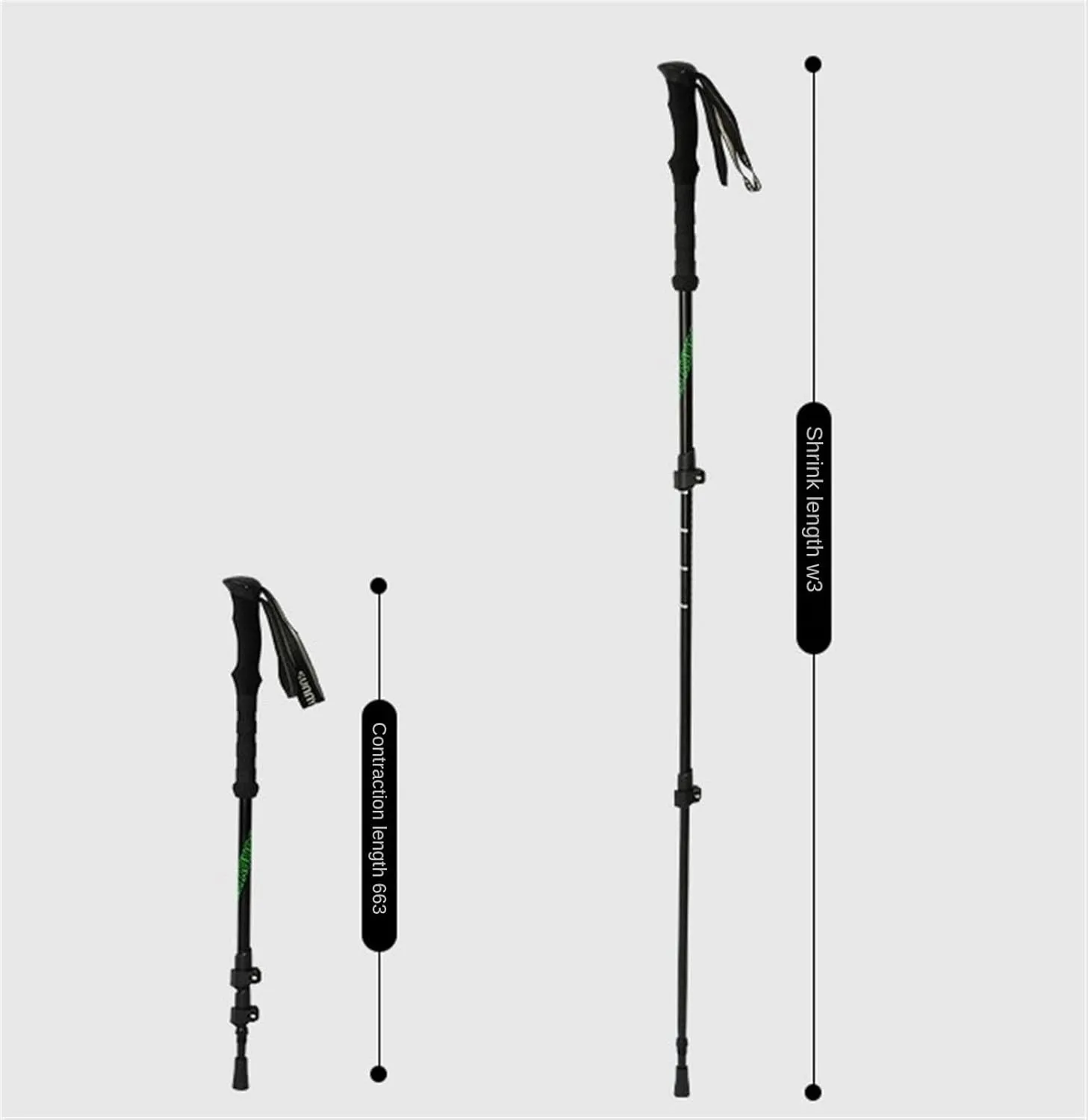 Hiking Trekking Poles Outdoors Aluminum Trekking Poles Strong Lightweight Hiking Support Extendable Walking Hiking Sticks for Trekking(Black)