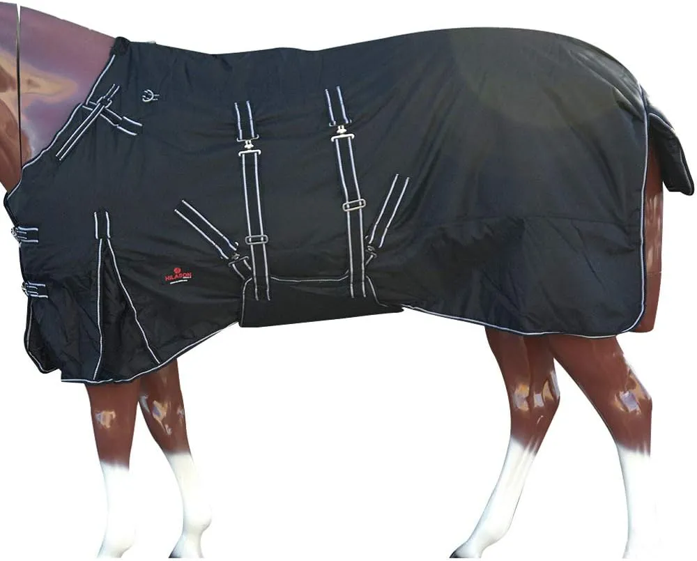 HILASON Black 84 in 1200D Winter Waterproof Poly Horse Blanket Belly Wrap Black | Horse Blanket | Horse