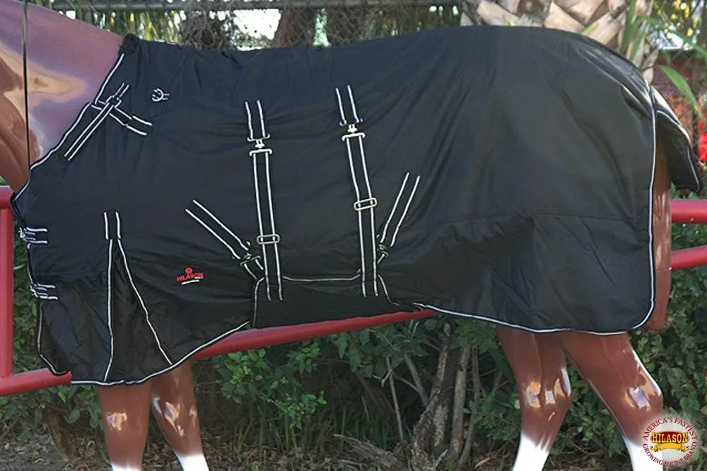 HILASON Black 84 in 1200D Winter Waterproof Poly Horse Blanket Belly Wrap Black | Horse Blanket | Horse