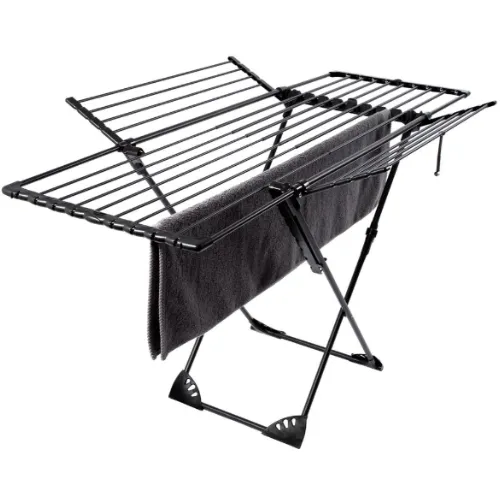 Hills 27m Winged Extendable Clothes Airer Foldable Laundry Drying Rack - Black