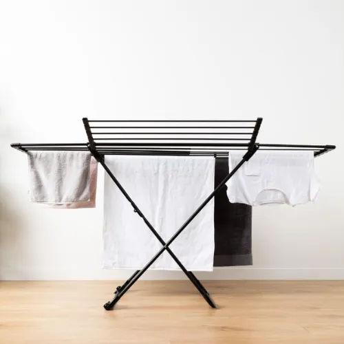 Hills 27m Winged Extendable Clothes Airer Foldable Laundry Drying Rack - Black