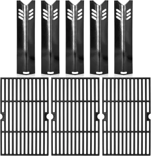 Hiorucet Grill Parts for Dyna Glo DGF510SBP, DGF493PNP-D, Backyard Grills BH13-101-099-01, BH15-101-099-02, Uniflame GBC1059WB, Grill Grates, Heat Plates for Dyna Glo Grill Replacement Parts 5 Burner.