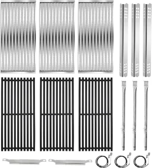 Hiorucet Grill Replacement Parts for Charbroil 3 Burner 463242516 463242515 46335522 463367016 463243016 463342620 463342420 466242615, G466-2400-W1 Grill Emitters, Grill Grates, Heat Plates, Burners