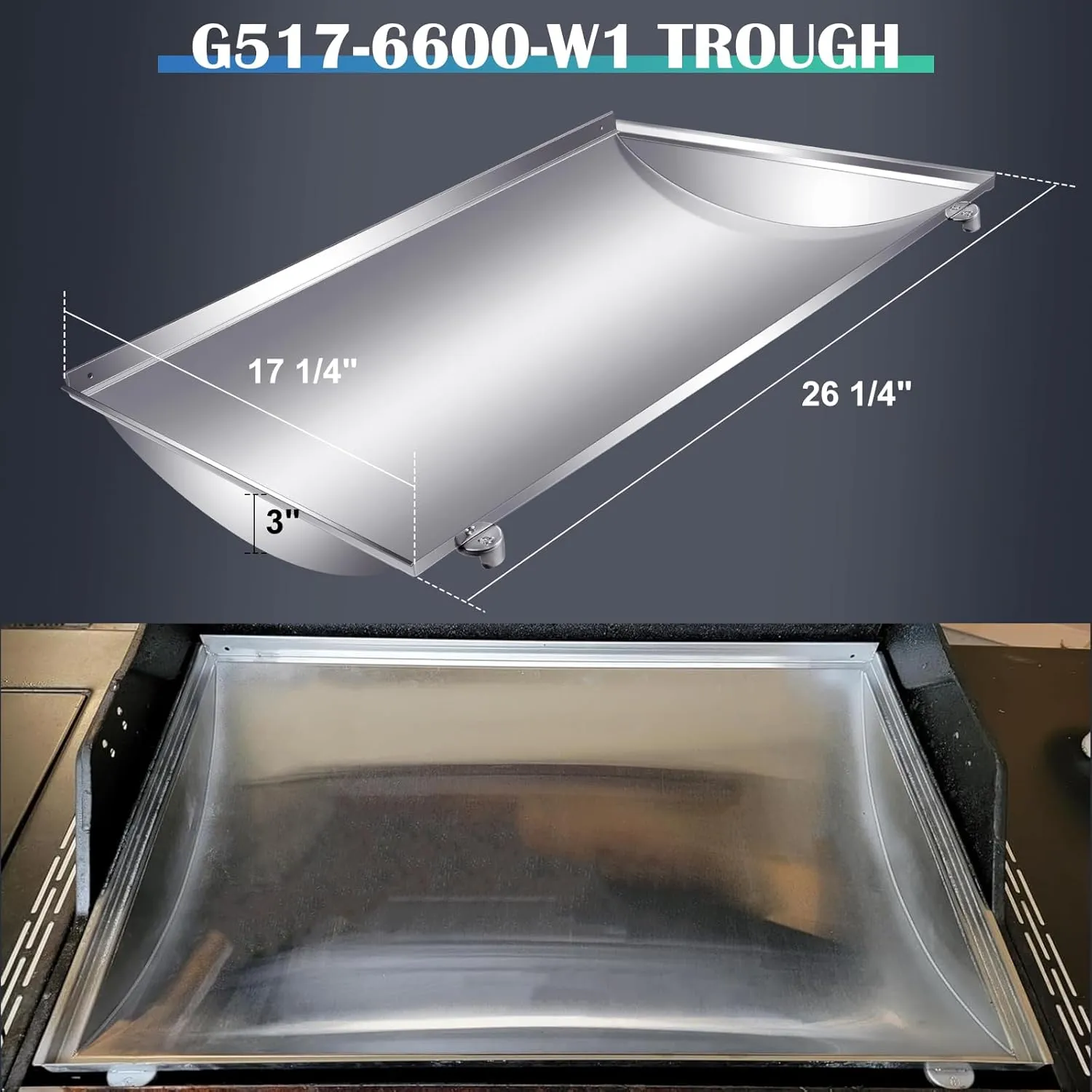 Hiorucet Grill Replacement Parts for Charbroil Tru-Infrared 3 Burner 463250512, 463251713, 463250511, 466250511, Stainless Steel G517-6600-W1 Trough, Grill Grates, Burner, Igniter and Carryover Tubes.
