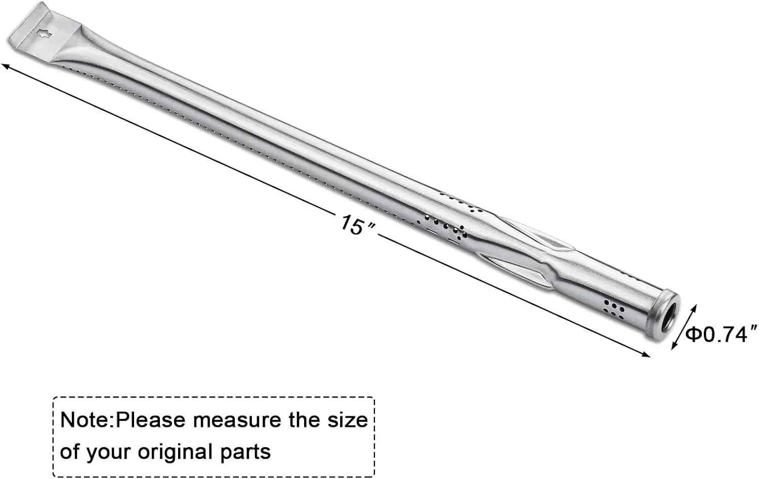 Hisencn Replacement Parts for Nexgrill 6 Burner 720-0896B, 720-0896E, 720-0896C, 720-0925P Gas Grill, Stainless Steel 15" Burners,14 9/16" Heat Plat Shields, Grill Flame Guards for Nexgrill
